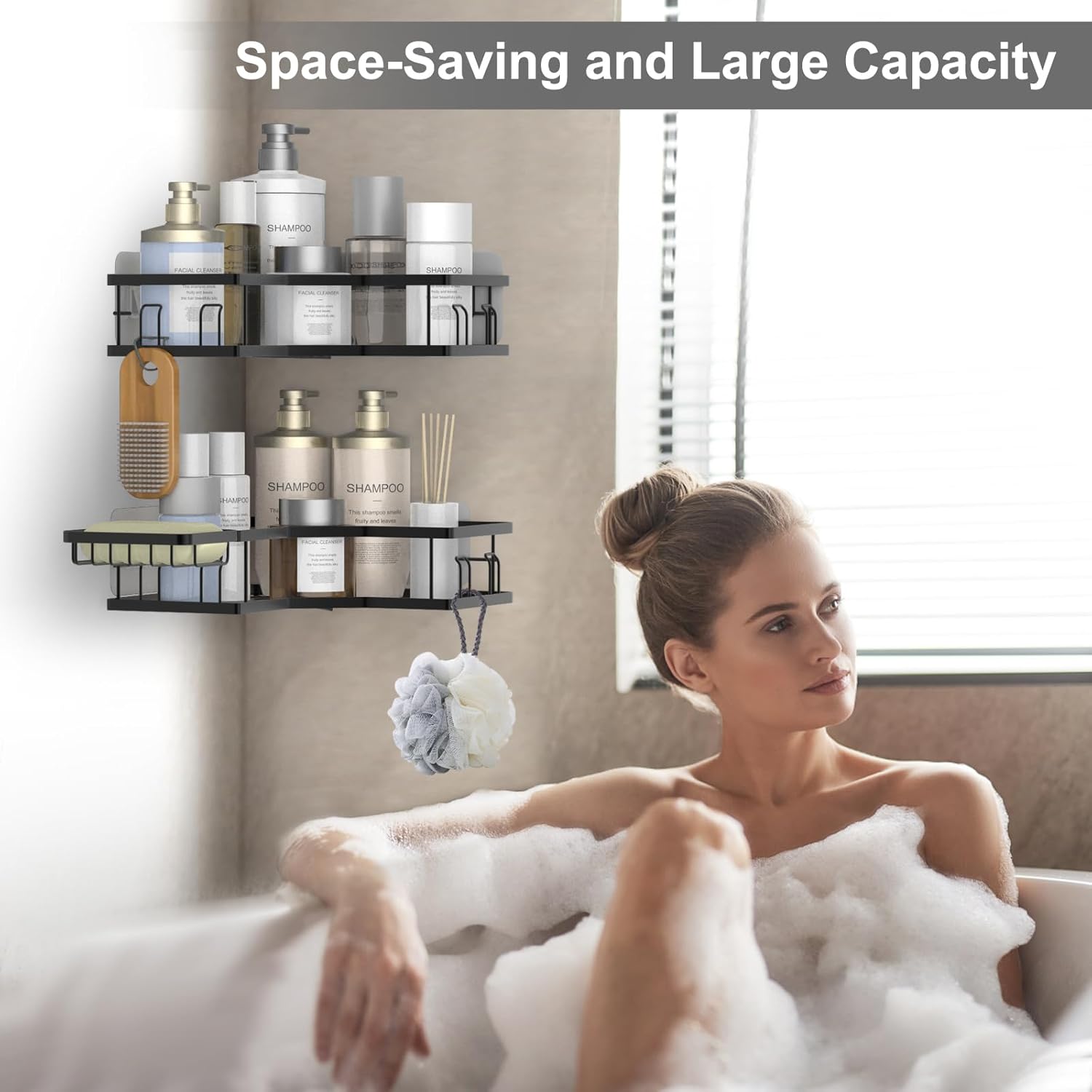 Iron Coating Self-Adhesive Corner Shelf Organizer (2 Pc) Iron Coating Self-Adhesive Corner Shelf Organizer (2 Pc)